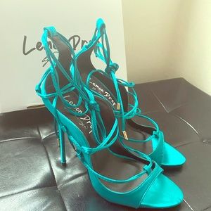 Turquoise lace up sandal